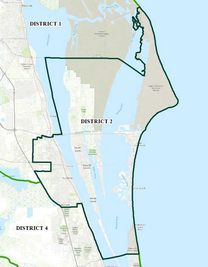 Map of Brevard County District Two