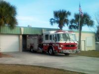 Fire truck in front of Station 42