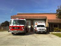 Ambulance and fire truck in front of Station 62