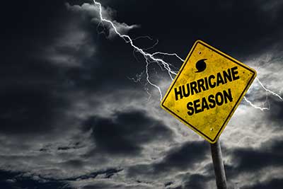 Sign with the words hurricane season.