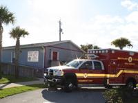 Fire rescue vehicle in front of Station 66