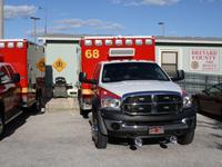 Fire rescue vehicle in front of  Station 67-68