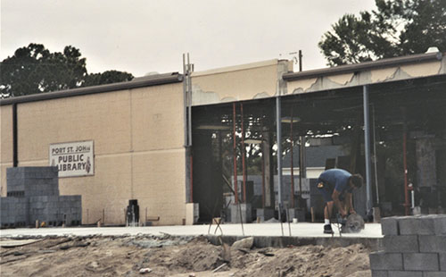 Construction of the Port St. John Public Library.
