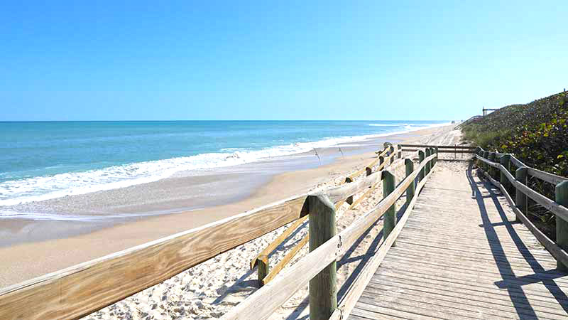 View of ocean from boardwalk