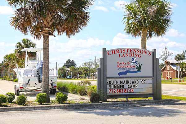 Christensons Landing sign and entrance