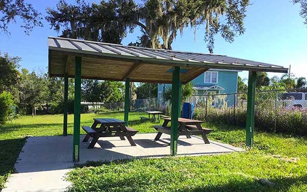 Picnic pavillion with 2 tables