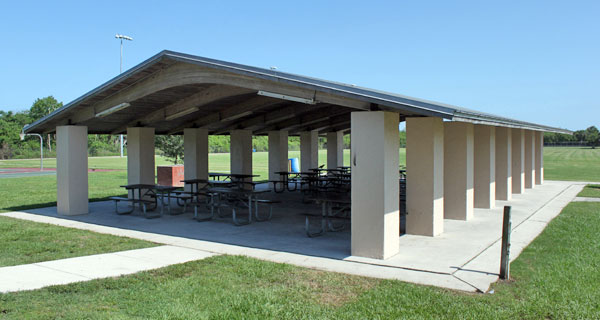 Large pavilion with multiple tables