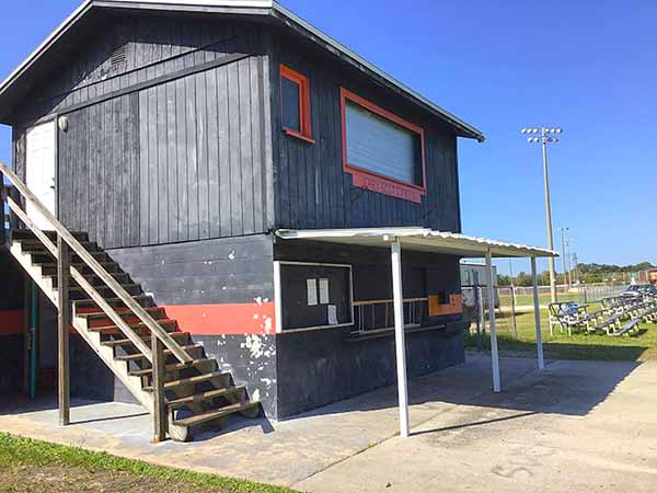 Scorers box and consession area