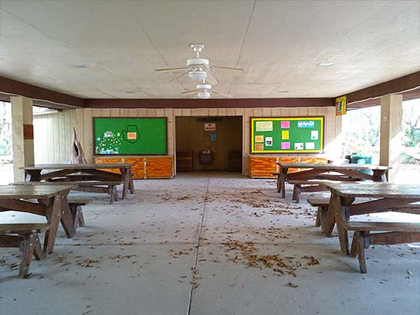 Tables inside the Pavilion