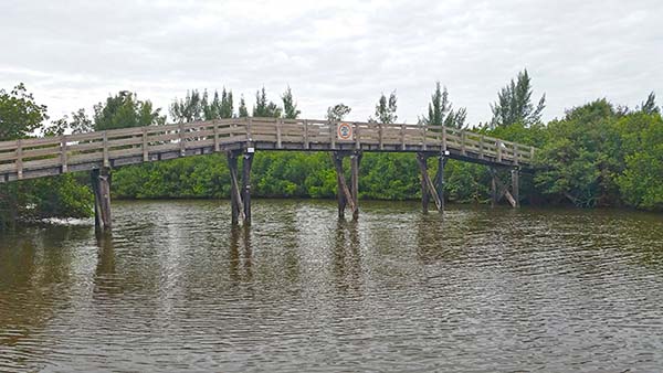 Bridge crossing river.