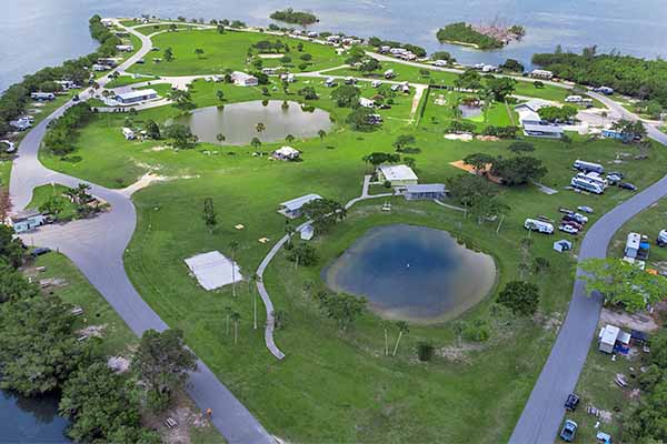 Aerial view of Long Point Park.