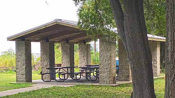 Pavilion with picnic tables