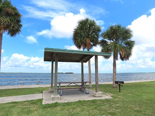 Boat ramp with causeway in background