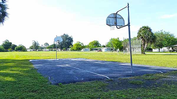 Basketball Court with field in background