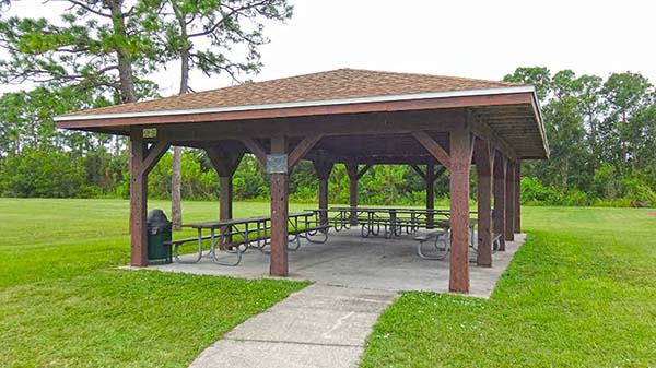 Pavilion with picnic tables