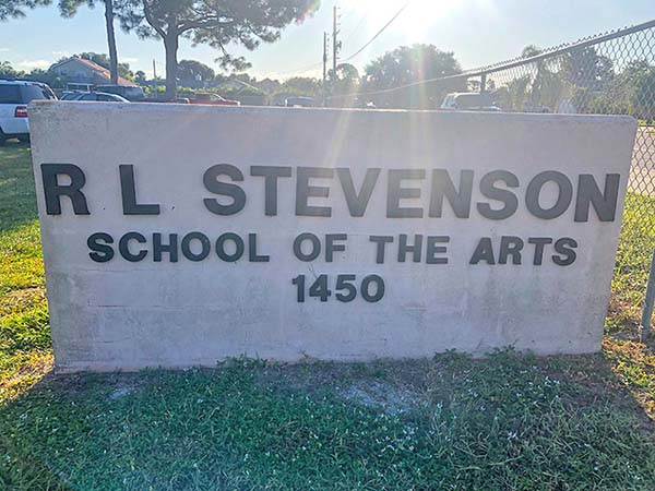 R L Stevenson School of the Arts Sign