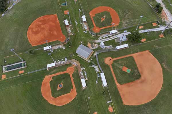 Aerial view of the Suntree Elementary Athletic Complex.