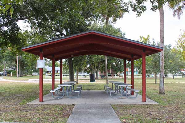 Pavilion under trees