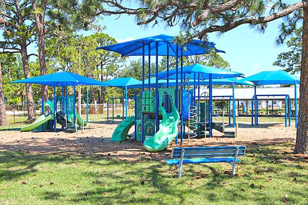 Playground with multiple play areas