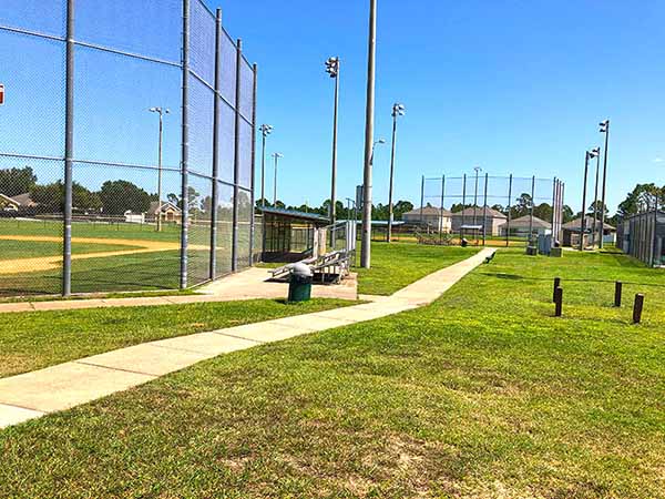 Path connecting 2 baseball fields