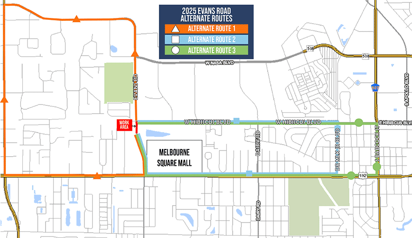 Evans Road Alternate Routes Map ...