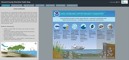 Screenshot of Living Shoreline Story Map. Click link for details.