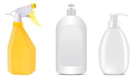 Plastic spray and pump bottles